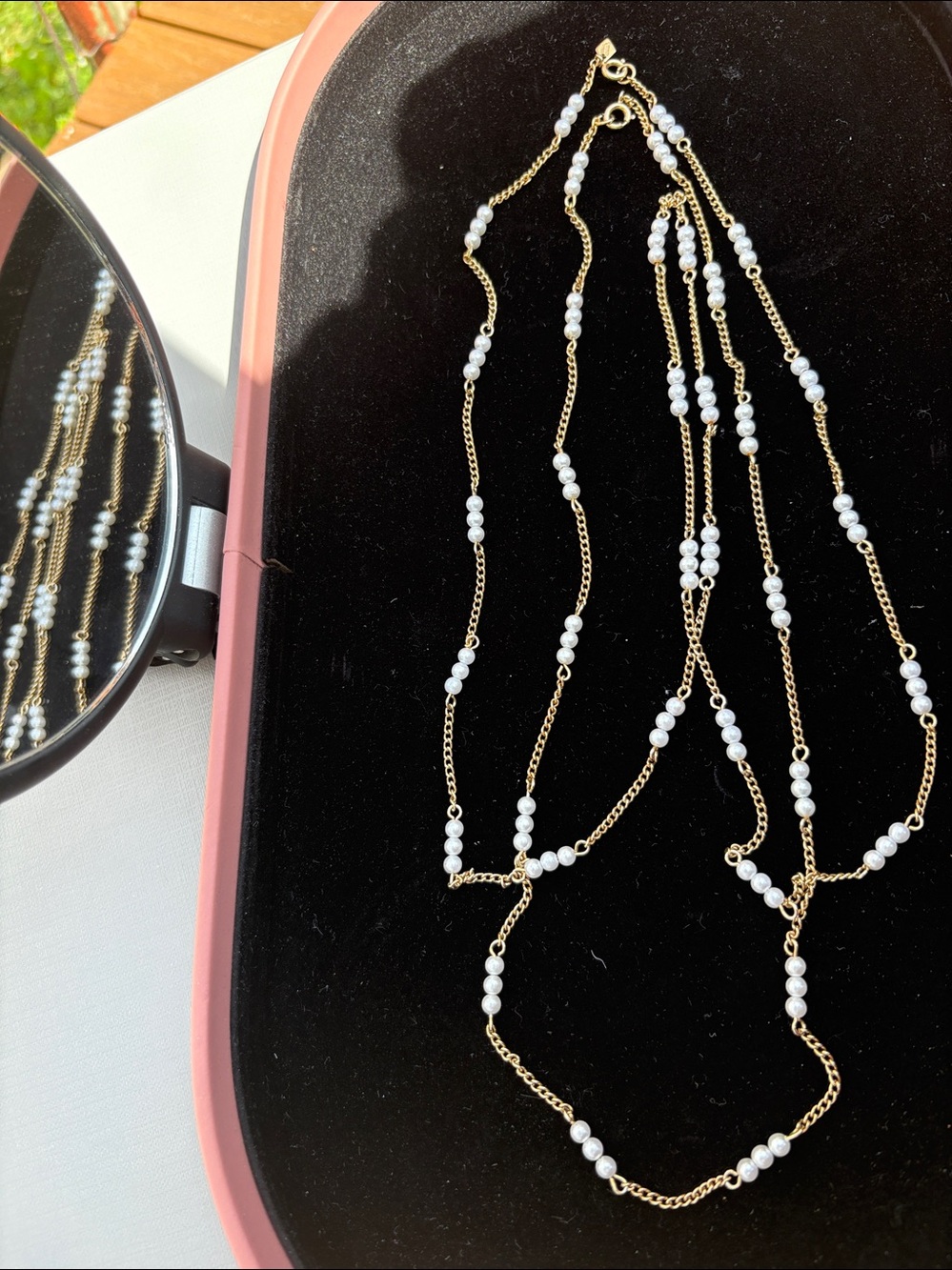 Vintage Sarah Coventry faux Pearl Convertible 2-in-1 Layer Necklace #327